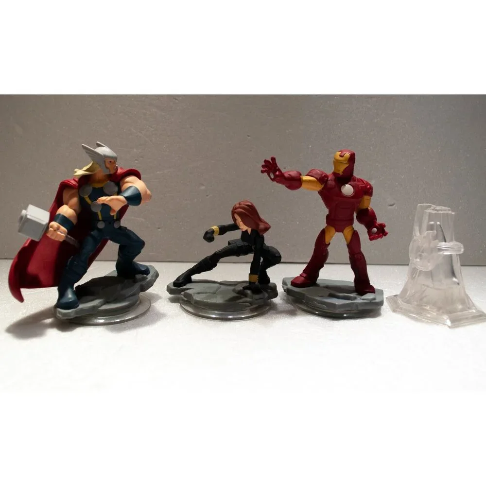 Lot of 4 Disney Infinity Marvel Figures Thor Ironman Black Widow 2.0 Avengers